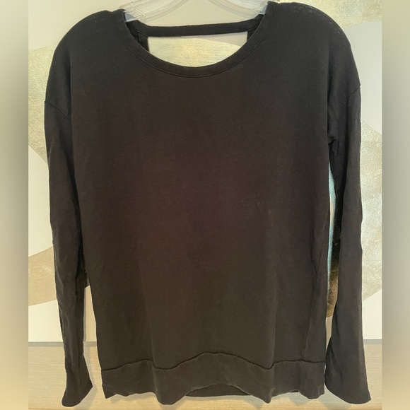 Chaser Long Sleeve Heavyweight Tee with Back V Cutout in Faded Black, XS - Picture 2 of 3